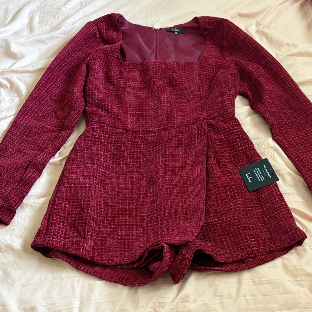 Lulu's Rich Wine Textured Romper